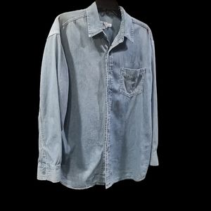 Calvin Klein button down denim shirt size large vintage